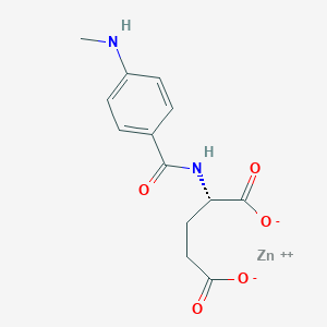 molecular formula C13H14N2O5Zn B3148928 Zinc(II) (S)-2-(4-(methylamino)benzamido)pentanedioate CAS No. 66104-81-2