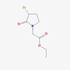 molecular formula C8H12BrNO3 B3148929 1-Pyrrolidineacetic acid, 3-bromo-2-oxo-, ethyl ester CAS No. 66134-97-2