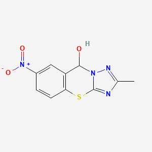 molecular formula C10H8N4O3S B3148988 2-methyl-7-nitro-9H-[1,2,4]triazolo[5,1-b][1,3]benzothiazin-9-ol CAS No. 663206-22-2