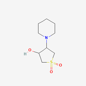 molecular formula C9H17NO3S B3149002 3-Hydroxy-4-(piperidin-1-yl)tetrahydrothiophene 1,1-dioxide CAS No. 66335-85-1