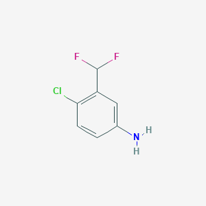 molecular formula C7H6ClF2N B3149018 4-Chloro-3-(difluoromethyl)aniline CAS No. 66351-92-6