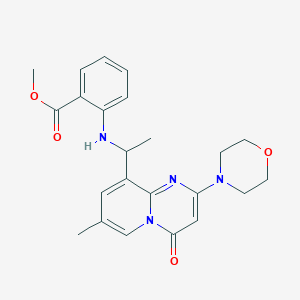 molecular formula C23H26N4O4 B3149030 methyl 2-(1-(7-methyl-2-morpholino-4-oxo-4H-pyrido[1,2-a]pyrimidin-9-yl)ethylamino)benzoate CAS No. 663620-71-1