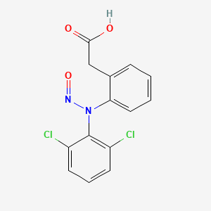 molecular formula C14H10Cl2N2O3 B3149069 苯乙酸，2-[(2,6-二氯苯基)亚硝基氨基]- CAS No. 66505-80-4