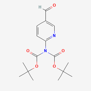 molecular formula C16H22N2O5 B3149122 (5-Formyl-2-pyridinyl)imidodicarbonic acid bis(1,1-dimethylethyl) ester CAS No. 666721-10-4