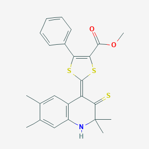 methyl (2Z)-5-phenyl-2-(2,2,6,7-tetramethyl-3-thioxo-2,3-dihydroquinolin-4(1H)-ylidene)-1,3-dithiole-4-carboxylate