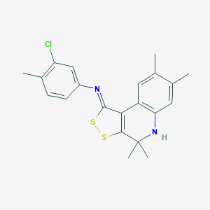 molecular formula C21H21ClN2S2 B314932 3-chloro-4-methyl-N-[(1Z)-4,4,7,8-tetramethyl-4,5-dihydro-1H-[1,2]dithiolo[3,4-c]quinolin-1-ylidene]aniline 