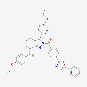 molecular formula C40H37N3O4 B314939 [(7E)-7-(4-ethoxybenzylidene)-3-(4-ethoxyphenyl)-3,3a,4,5,6,7-hexahydro-2H-indazol-2-yl][4-(5-phenyl-1,3-oxazol-2-yl)phenyl]methanone 