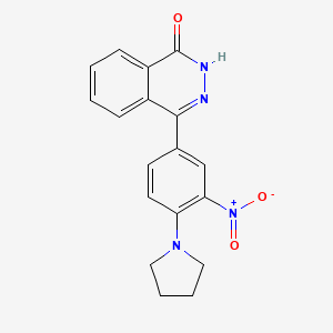 molecular formula C18H16N4O3 B3149443 4-[3-Nitro-4-(pyrrolidin-1-yl)phenyl]-1,2-dihydrophthalazin-1-one CAS No. 672914-30-6