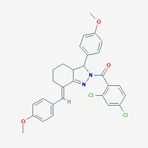 2-(2,4-dichlorobenzoyl)-7-(4-methoxybenzylidene)-3-(4-methoxyphenyl)-3,3a,4,5,6,7-hexahydro-2H-indazole