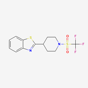 molecular formula C13H13F3N2O2S2 B3149458 2-{1-[(Trifluoromethyl)sulfonyl]-4-piperidinyl}-1,3-benzothiazole CAS No. 672925-42-7