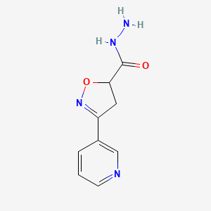 molecular formula C9H10N4O2 B3149465 3-(3-Pyridinyl)-4,5-dihydro-5-isoxazolecarbohydrazide CAS No. 672949-71-2