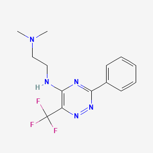 molecular formula C14H16F3N5 B3149497 N~1~,N~1~-dimethyl-N~2~-[3-phenyl-6-(trifluoromethyl)-1,2,4-triazin-5-yl]-1,2-ethanediamine CAS No. 672950-90-2