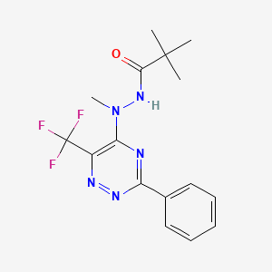 molecular formula C16H18F3N5O B3149501 N',2,2-trimethyl-N'-[3-phenyl-6-(trifluoromethyl)-1,2,4-triazin-5-yl]propanohydrazide CAS No. 672951-04-1
