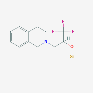 molecular formula C15H22F3NOSi B3149542 2-{3,3,3-Trifluoro-2-[(trimethylsilyl)oxy]propyl}-1,2,3,4-tetrahydroisoquinoline CAS No. 672952-09-9