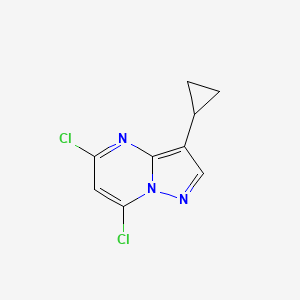 molecular formula C9H7Cl2N3 B3149565 5,7-dichloro-3-cyclopropyl-Pyrazolo[1,5-a]pyrimidine CAS No. 673475-51-9