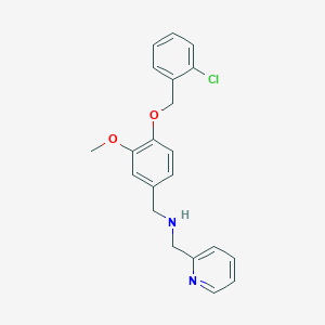 molecular formula C21H21ClN2O2 B314969 N-{4-[(2-chlorobenzyl)oxy]-3-methoxybenzyl}-N-(2-pyridinylmethyl)amine 