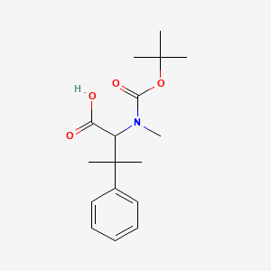 molecular formula C17H25NO4 B3149692 2-((tert-Butoxycarbonyl)(methyl)amino)-3-methyl-3-phenylbutanoic acid CAS No. 676487-35-7