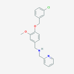 molecular formula C21H21ClN2O2 B314971 N-{4-[(3-chlorobenzyl)oxy]-3-methoxybenzyl}-N-(2-pyridinylmethyl)amine 