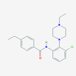 molecular formula C21H26ClN3O B314973 N-[3-chloro-2-(4-ethylpiperazin-1-yl)phenyl]-4-ethylbenzamide 