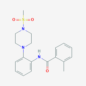 molecular formula C19H23N3O3S B314975 2-methyl-N-{2-[4-(methylsulfonyl)-1-piperazinyl]phenyl}benzamide 