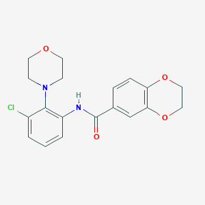 molecular formula C19H19ClN2O4 B314979 N-[3-氯-2-(4-吗啉基)苯基]-2,3-二氢-1,4-苯并二噁英-6-甲酰胺 