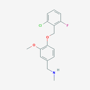 molecular formula C16H17ClFNO2 B314988 N-{4-[(2-chloro-6-fluorobenzyl)oxy]-3-methoxybenzyl}-N-methylamine 
