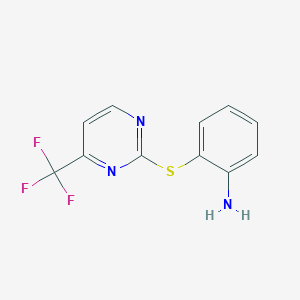 molecular formula C11H8F3N3S B3149891 2-{[4-(Trifluoromethyl)pyrimidin-2-YL]thio}aniline CAS No. 680593-98-0