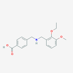 molecular formula C18H21NO4 B314991 4-{[(2-Ethoxy-3-methoxybenzyl)amino]methyl}benzoic acid 