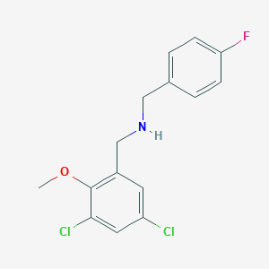 molecular formula C15H14Cl2FNO B314995 N-(3,5-dichloro-2-methoxybenzyl)-N-(4-fluorobenzyl)amine 