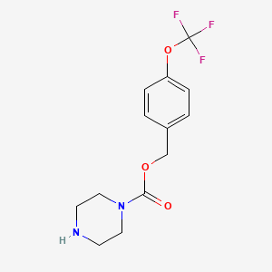 molecular formula C13H15F3N2O3 B3149961 4-Trifluoromethoxybenzyl piperazine-1-carboxylate CAS No. 681482-20-2