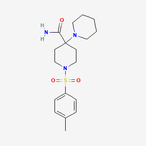 molecular formula C18H27N3O3S B3149997 1-[(4-Methylphenyl)sulfonyl]4-(1-piperidino)piperidine-4-carboxamide CAS No. 681850-23-7
