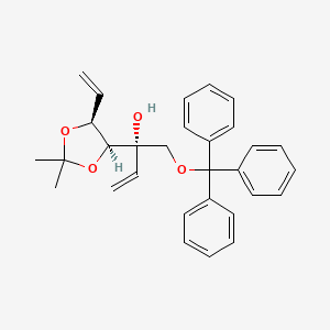 5,6-Dideoxy-2-C-ethenyl-3,4-O-(1-methylethylidene)-1-O-(triphenylmethyl)-L-arabino-hex-5-enitol