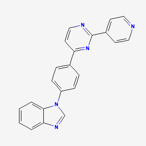 molecular formula C22H15N5 B3150159 1-{4-[2-(4-pyridinyl)-4-pyrimidinyl]phenyl}-1H-1,3-benzimidazole CAS No. 685106-80-3