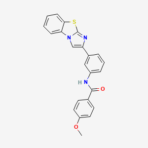 molecular formula C23H17N3O2S B3150166 N-(3-imidazo[2,1-b][1,3]benzothiazol-2-ylphenyl)-4-methoxybenzenecarboxamide CAS No. 685107-39-5