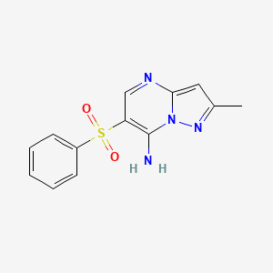 molecular formula C13H12N4O2S B3150167 2-Methyl-6-(phenylsulfonyl)pyrazolo[1,5-a]pyrimidin-7-amine CAS No. 685107-46-4