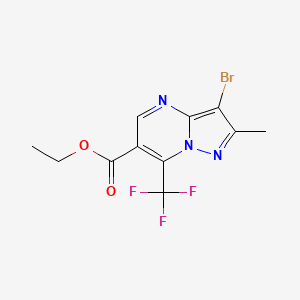 molecular formula C11H9BrF3N3O2 B3150189 3-溴-2-甲基-7-(三氟甲基)吡唑并[1,5-a]嘧啶-6-甲酸乙酯 CAS No. 685108-14-9