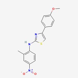 molecular formula C17H15N3O3S B3150211 4-(4-甲氧基苯基)-N-(2-甲基-4-硝基苯基)-1,3-噻唑-2-胺 CAS No. 685108-64-9