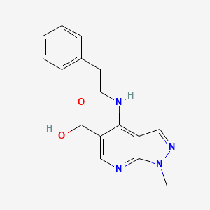 molecular formula C16H16N4O2 B3150212 1-methyl-4-(phenethylamino)-1H-pyrazolo[3,4-b]pyridine-5-carboxylic acid CAS No. 685109-24-4