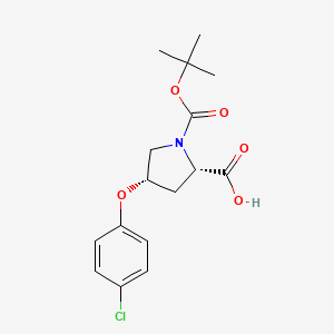 molecular formula C16H20ClNO5 B3150327 (2S,4S)-1-(叔丁氧羰基)-4-(4-氯苯氧基)-2-吡咯烷羧酸 CAS No. 686766-53-0