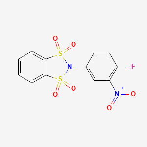 molecular formula C12H7FN2O6S2 B3150474 2-(4-氟-3-硝基苯基)-1,3,2-苯并二噻唑 1,1,3,3-四氧化物 CAS No. 689268-53-9