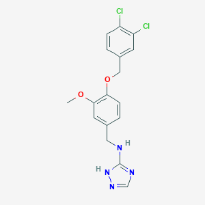 molecular formula C17H16Cl2N4O2 B315056 N-{4-[(3,4-dichlorobenzyl)oxy]-3-methoxybenzyl}-1H-1,2,4-triazol-3-amine 