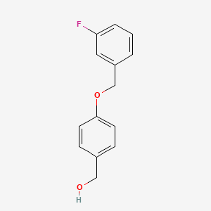 molecular formula C14H13FO2 B3150565 [4-[(3-氟苯基)甲氧基]苯基]甲醇 CAS No. 690969-16-5