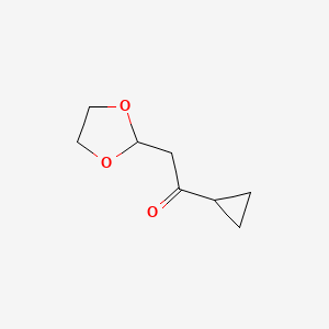 molecular formula C8H12O3 B3150588 1-环丙基-2-(1,3-二氧戊环-2-基)-乙酮 CAS No. 691363-81-2