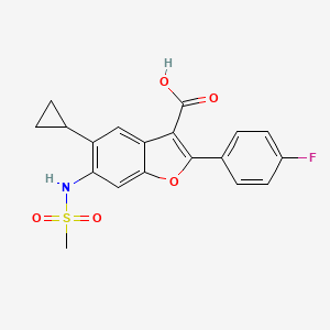 5-Cyclopropyl-2-(4-fluorophenyl)-6-(methylsulfonamido)benzofuran-3-carboxylic acid