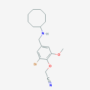 molecular formula C18H25BrN2O2 B315060 2-[2-Bromo-4-[(cyclooctylamino)methyl]-6-methoxyphenoxy]acetonitrile 