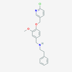molecular formula C22H23ClN2O2 B315062 N-{4-[(6-chloro-3-pyridinyl)methoxy]-3-methoxybenzyl}-N-(2-phenylethyl)amine 