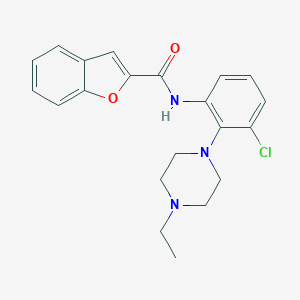molecular formula C21H22ClN3O2 B315063 N-[3-chloro-2-(4-ethylpiperazin-1-yl)phenyl]-1-benzofuran-2-carboxamide 
