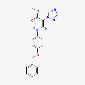 methyl (E)-3-(4-phenylmethoxyanilino)-2-(1,2,4-triazol-1-yl)prop-2-enoate
