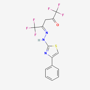 molecular formula C14H9F6N3OS B3150652 1,1,1,5,5,5-hexafluoro-2,4-pentanedione 2-[N-(4-phenyl-1,3-thiazol-2-yl)hydrazone] CAS No. 691879-68-2