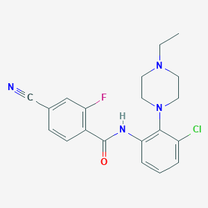 molecular formula C20H20ClFN4O B315066 N-[3-chloro-2-(4-ethylpiperazin-1-yl)phenyl]-4-cyano-2-fluorobenzamide 